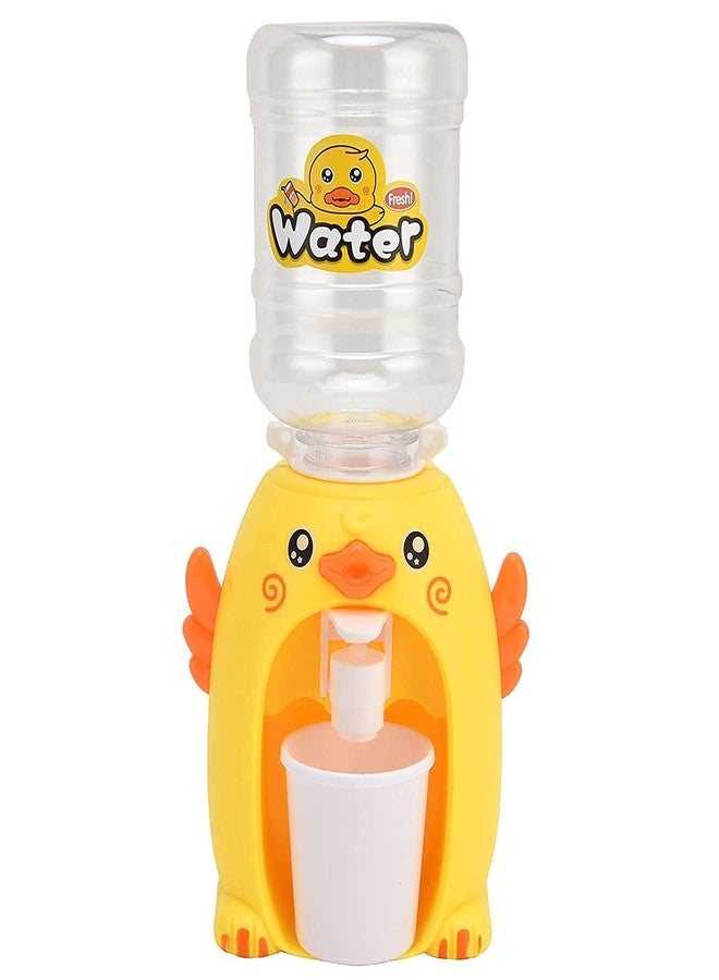 Fezeedi Plastic Water Dispenser Toy, Mini Water Dispenser for Children Mini Drinking Fountain Pumps Water Juice Milk Drinking Fountain Simulation Cartoon Kitchen Toy (Yellow Multicolor) - Image 1